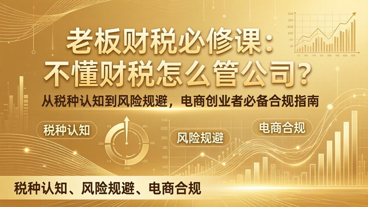 老板财税必修课：不懂财税怎么管公司？从税种认知到风险规避，电商创业者必备合规指南 - 项目资源网