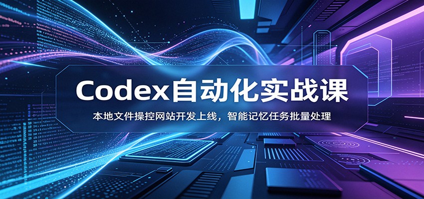 Codex自动化实战课：本地文件操控网站开发上线，智能记忆任务批量处理 - 项目资源网