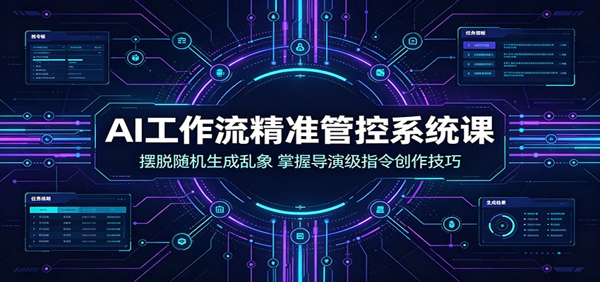 AI工作流精准管控系统课：摆脱随机生成乱象，掌握导演级指令创作技巧 - 项目资源网