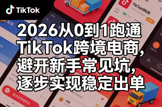 2026从0到1跑通TikTok跨境电商，避开新手常见坑，逐步实现稳定出单 - 项目资源网
