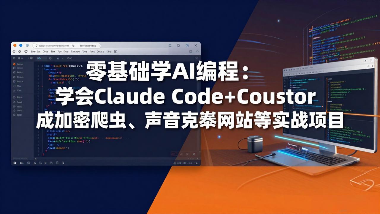 零基础学AI编程：学会Claude Code+Cursor完成加密爬虫、声音克隆网站等实战项目 - 项目资源网