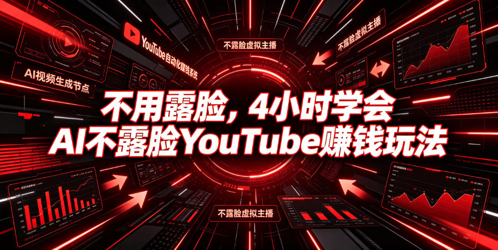 不用露脸，4小时学会AI不露脸YouTube賺钱玩法【原创双语字幕】 - 项目资源网