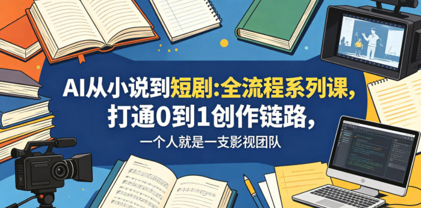 AI从小说到短剧全流程系列课，打通0到1创作链路，一个人就是一支影视团队 - 项目资源网