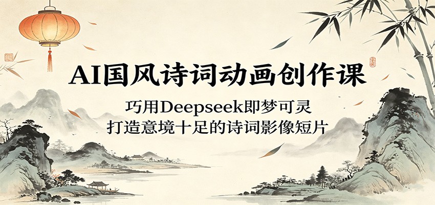AI国风诗词动画创作课：巧用Deepseek即梦可灵，打造意境十足的诗词影像短片 - 项目资源网
