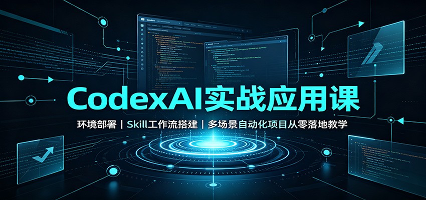 CodexAI实战应用课：环境部署Skill工作流搭建，多场景自动化项目从零落地教学 - 项目资源网