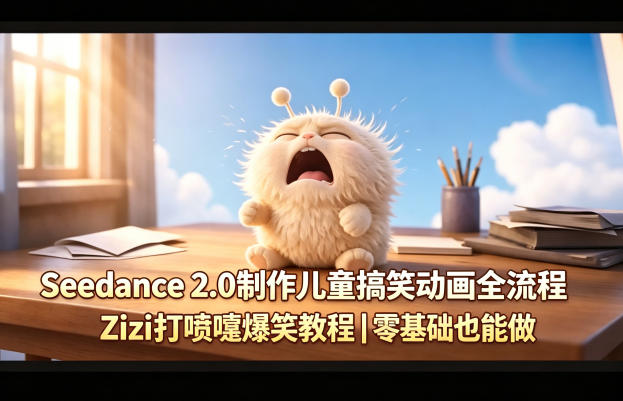 Seedance 2.0制作儿童搞笑动画全流程Zizi打喷嚏爆笑教程｜零基础也能做 - 项目资源网