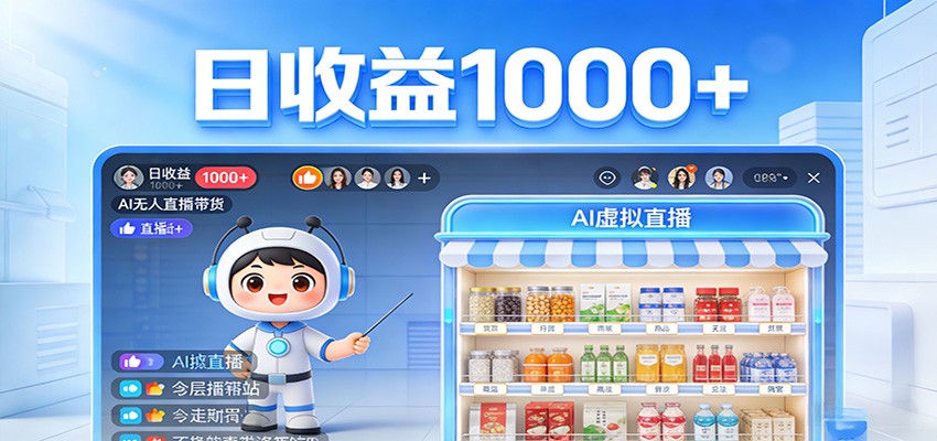 不用露脸不用说话，24小时自动卖货赚钱，全天自动直播，收益看得见 - 项目资源网