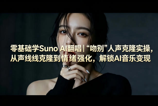 零基础学Suno AI翻唱｜《吻别》人声克隆实操，从声线克隆到情绪强化，解锁AI音乐变现 - 项目资源网