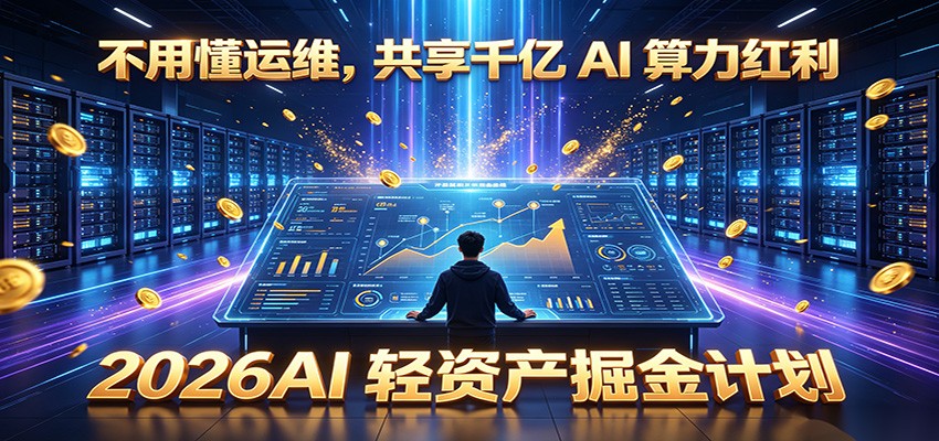 不用懂运维,共享千亿 AI 算力红利,2026AI 轻资产掘金计划 - 项目资源网