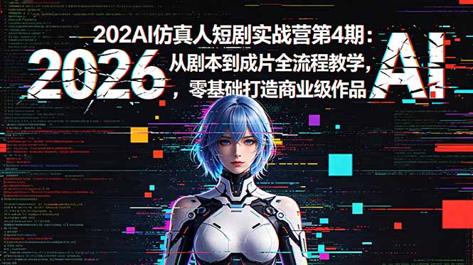 2026AI仿真人短剧实战营第4期：从剧本到成片全流程教学，零基础打造商业级作品 - 项目资源网