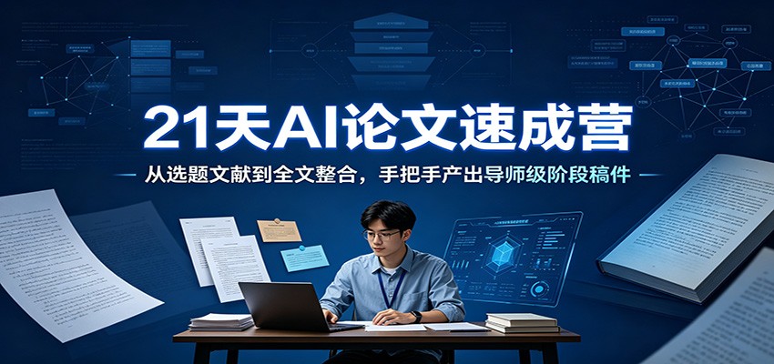 21天AI论文速成营：从选题文献到全文整合，手把手产出导师级阶段稿件 - 项目资源网