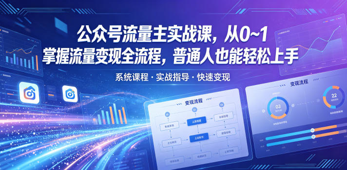 公众号流量主实战课，从0~1掌握流量变现全流程，普通人也能轻松上手 - 项目资源网