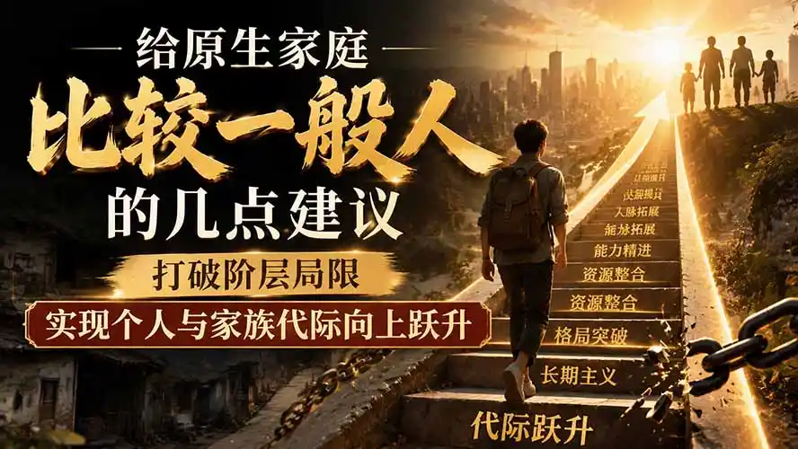 付费文章：给原生家庭比较一般人的几点建议，打破阶层局限，实现个人与家族代际向上跃升 - 项目资源网