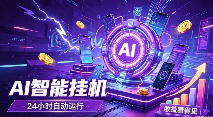 AI智能广告挂机，躺赚新模式 设备托管运行，解放双手持续变现 - 项目资源网