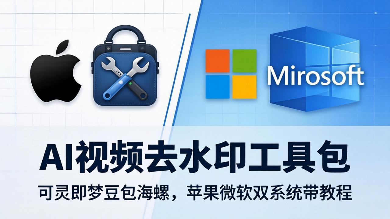 AI视频去水印工具包：可灵即梦豆包海螺，苹果微软双系统带教程 - 项目资源网