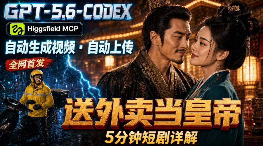GPT-5.6 Codex+Higgsfield MCP：一条指令生成5分钟短剧并自动上传YouTube(油管) - 项目资源网
