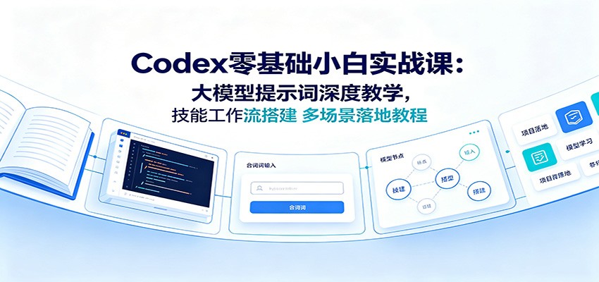 Codex零基础小白实战课：大模型提示词深度教学，技能工作流搭建多场景落地教程 - 项目资源网