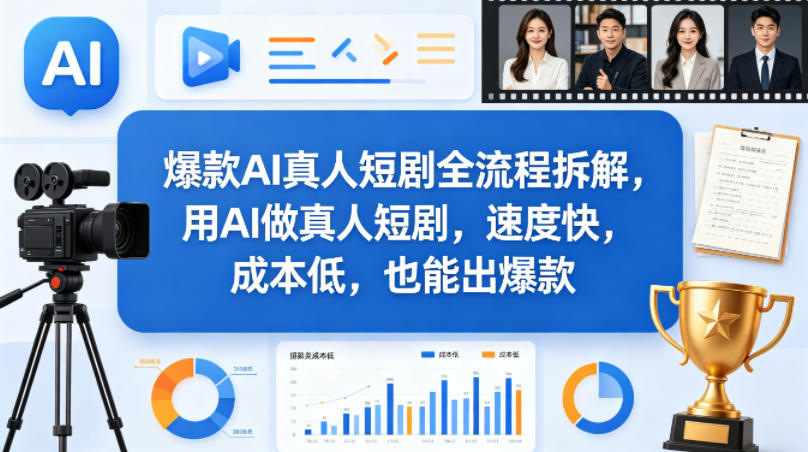 爆款AI真人短剧全流程拆解，用AI做真人短剧，速度快，成本低，也能出爆款 - 项目资源网