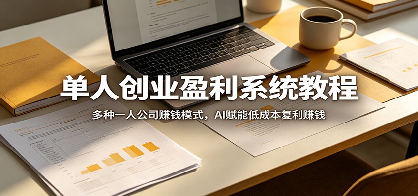 单人创业盈利系统教程：多种一人公司赚钱模式，AI赋能低成本复利赚钱 - 项目资源网