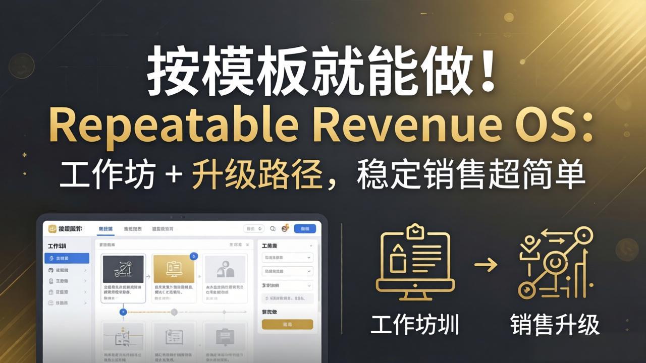 按模板就能做！Repeatable Revenue OS：工作坊 + 升级路径，稳定销售超简单 - 项目资源网