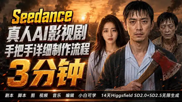 3分钟真人AI影视剧怎么做？SD 2.0手把手完整制作流程｜Higgsfield 14天SD 2.0/2.5无限生成 - 项目资源网
