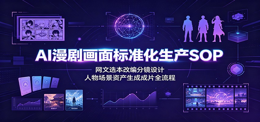 AI漫剧画面标准化生产SOP：网文选本改编分镜设计，人物场景资产生成成片全流程 - 项目资源网