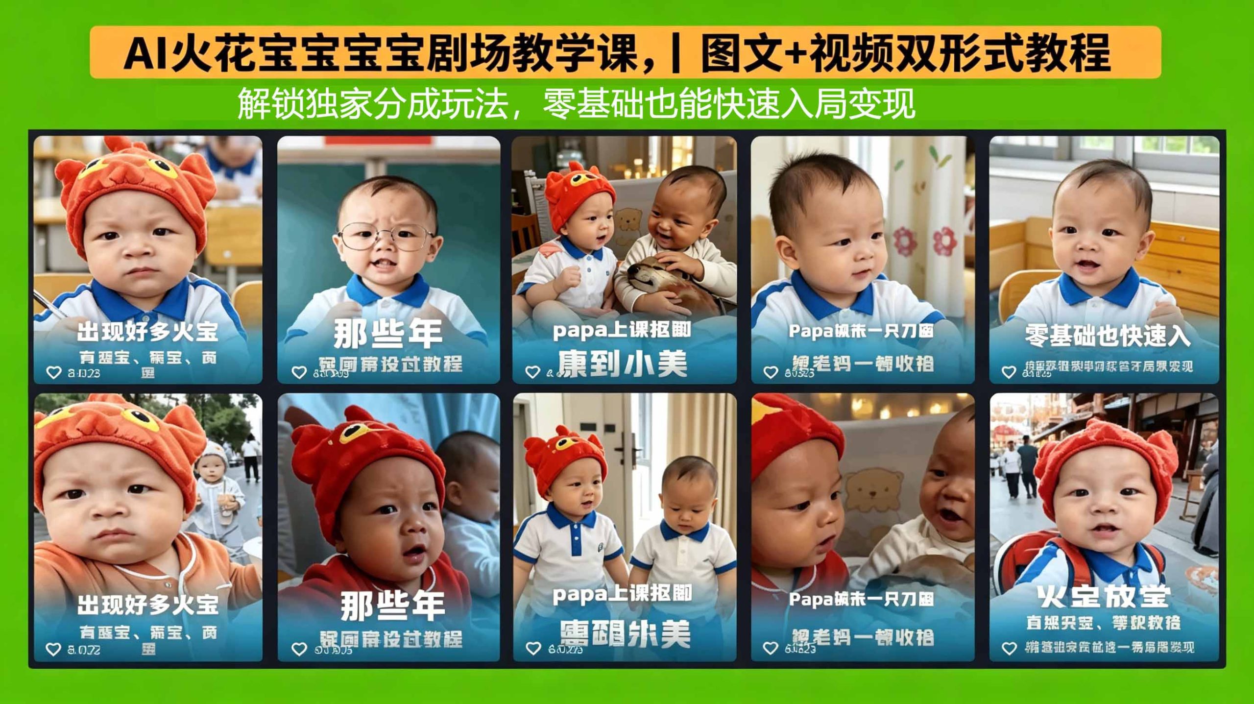 AI火花宝宝宝宝剧场教学课，图文+视频双形式教程，解锁独家分成玩法，零基础也能快速入局变现 - 项目资源网