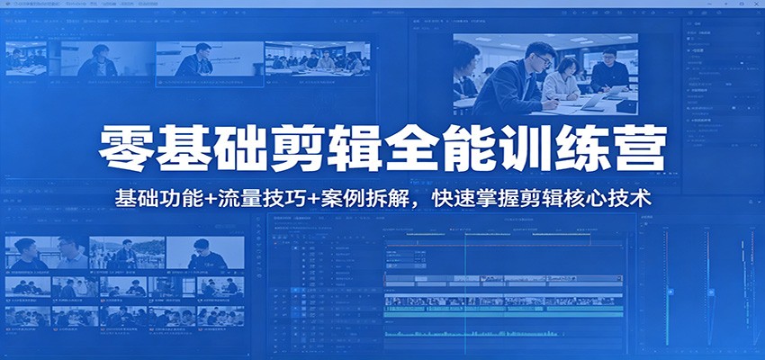 零基础剪辑全能训练营：基础功能+流量技巧+案例拆解，快速掌握剪辑核心技术 - 项目资源网