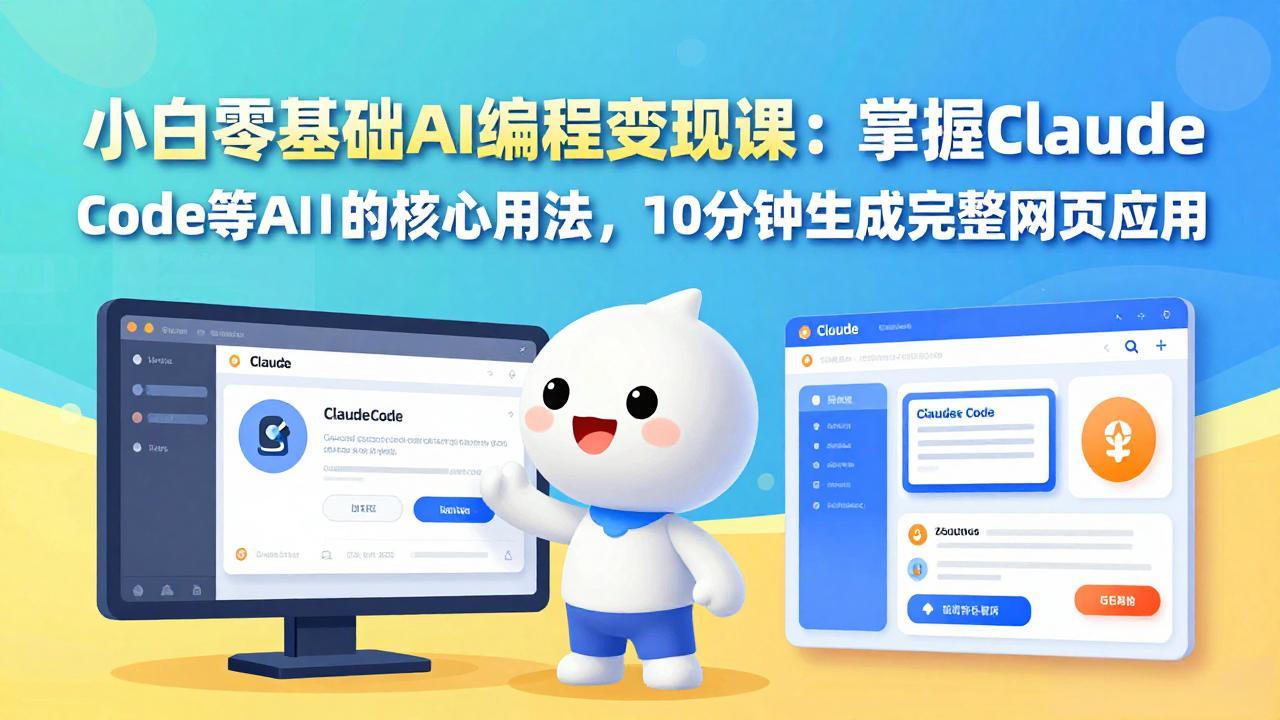 小白零基础AI编程变现课：掌握Claude Code等AI工具的核心用法，10分钟生成完整网页应用 - 项目资源网