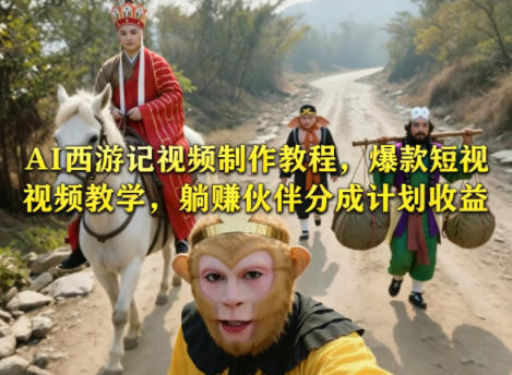 AI西游记视频制作教程，爆款短视频教学，躺賺伙伴分成计划收益 - 项目资源网