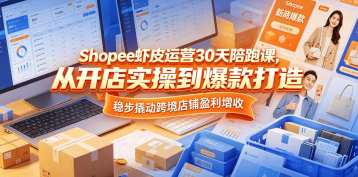 Shopee虾皮运营30天陪跑课，从开店实操到爆款打造，稳步撬动跨境店铺盈利增收 - 项目资源网