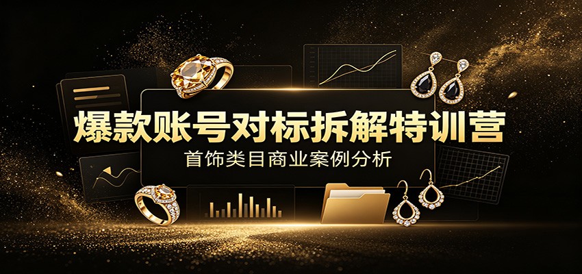 爆款账号对标拆解特训营：首饰类目商业案例分析，配套完整资料内容 - 项目资源网