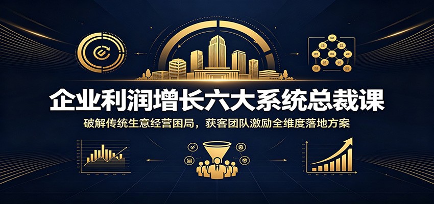 企业利润增长六大系统总裁课：破解传统生意经营困局，获客团队激励全维度落地方案 - 项目资源网