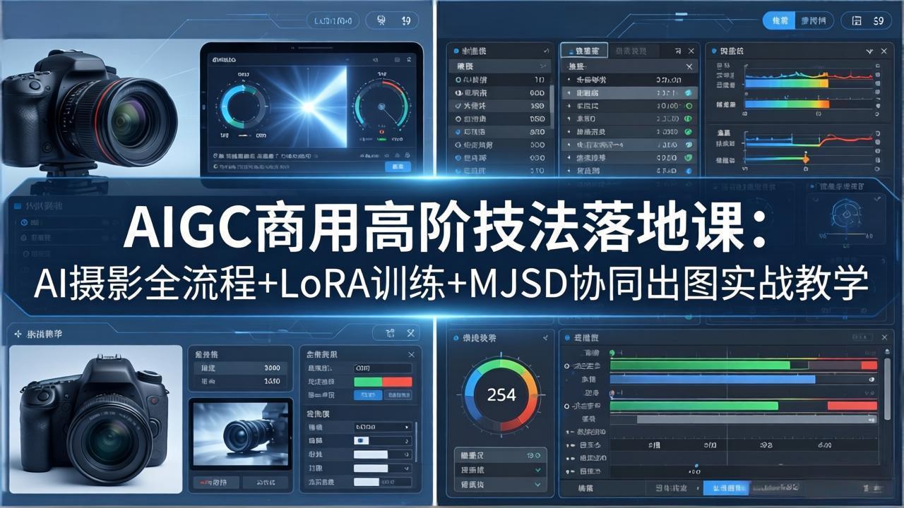 AIGC商用高阶技法落地课：AI摄影全流程+LoRA训练+MJSD协同出图实战教学 - 项目资源网