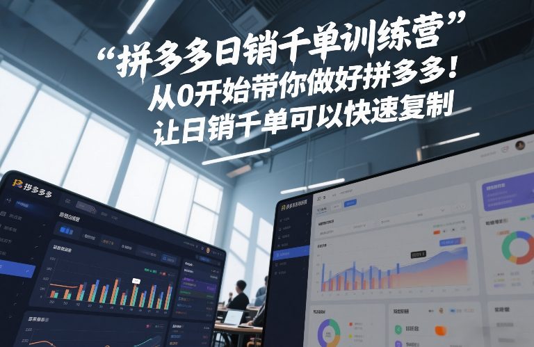 拼多多日销千单训练营，从0开始带你做好拼多多，让日销千单可以快速复制(更新26年5月) - 项目资源网