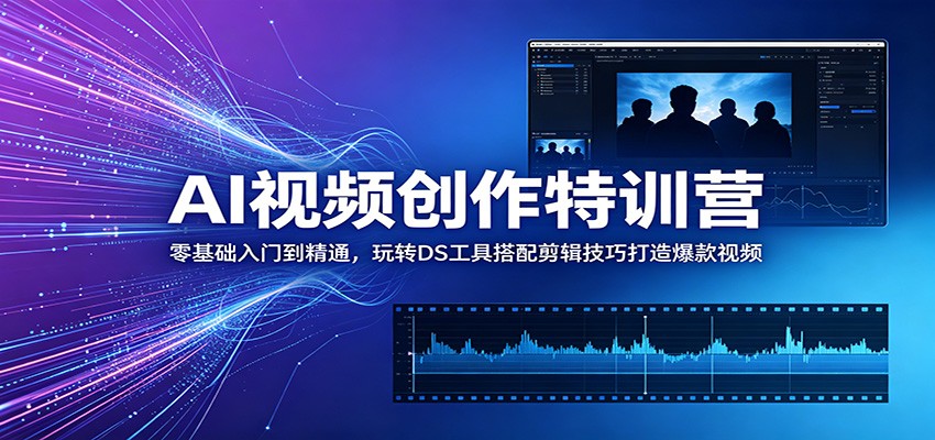 AI视频创作特训营：零基础入门到精通，玩转DS工具搭配剪辑技巧打造爆款视频 - 项目资源网