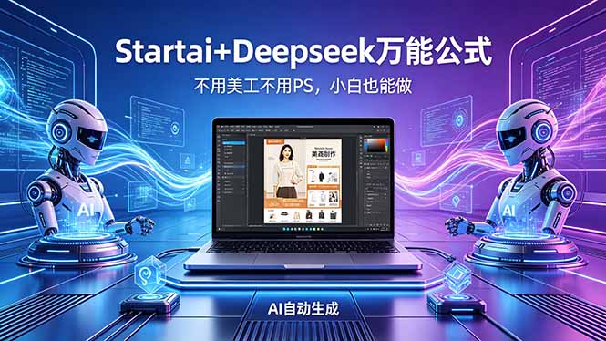 AI自动做电商详情页：Startai+Deepseek万能公式，不用美工不用PS，小白也能做 - 项目资源网