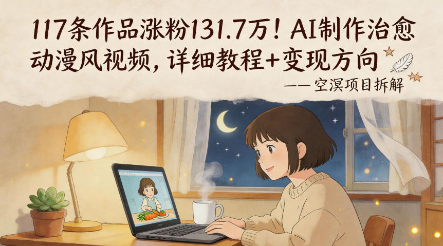 117条作品涨粉131.7W！AI制作治愈动漫风视频，详细教程+变现方向 - 项目资源网