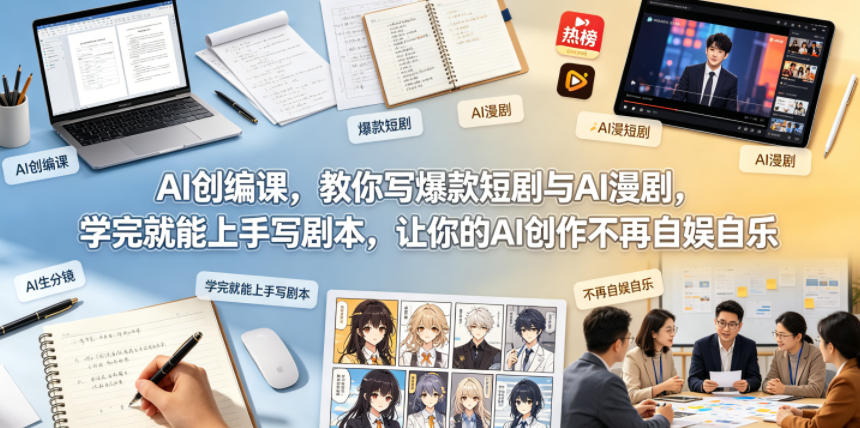 AI创编课，教你写爆款短剧与AI漫剧，学完就能上手写剧本，让你的AI创作不再自娱自乐(更新0521) - 项目资源网