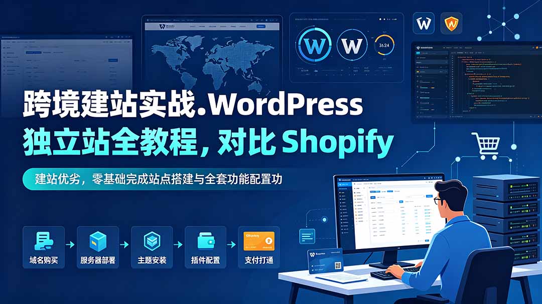跨境建站实战：WordPress 独立站全教程，对比 Shopify 建站优劣，零基础完成站点搭建与全套功能配置 - 项目资源网
