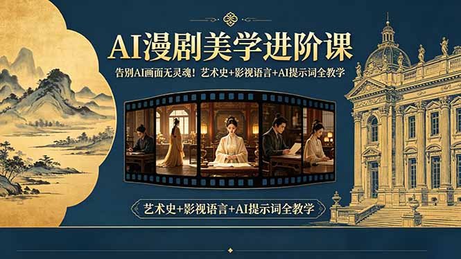 告别AI画面无灵魂！AI漫剧美学进阶课-更新，艺术史+影视语言+AI提示词全教学 - 项目资源网