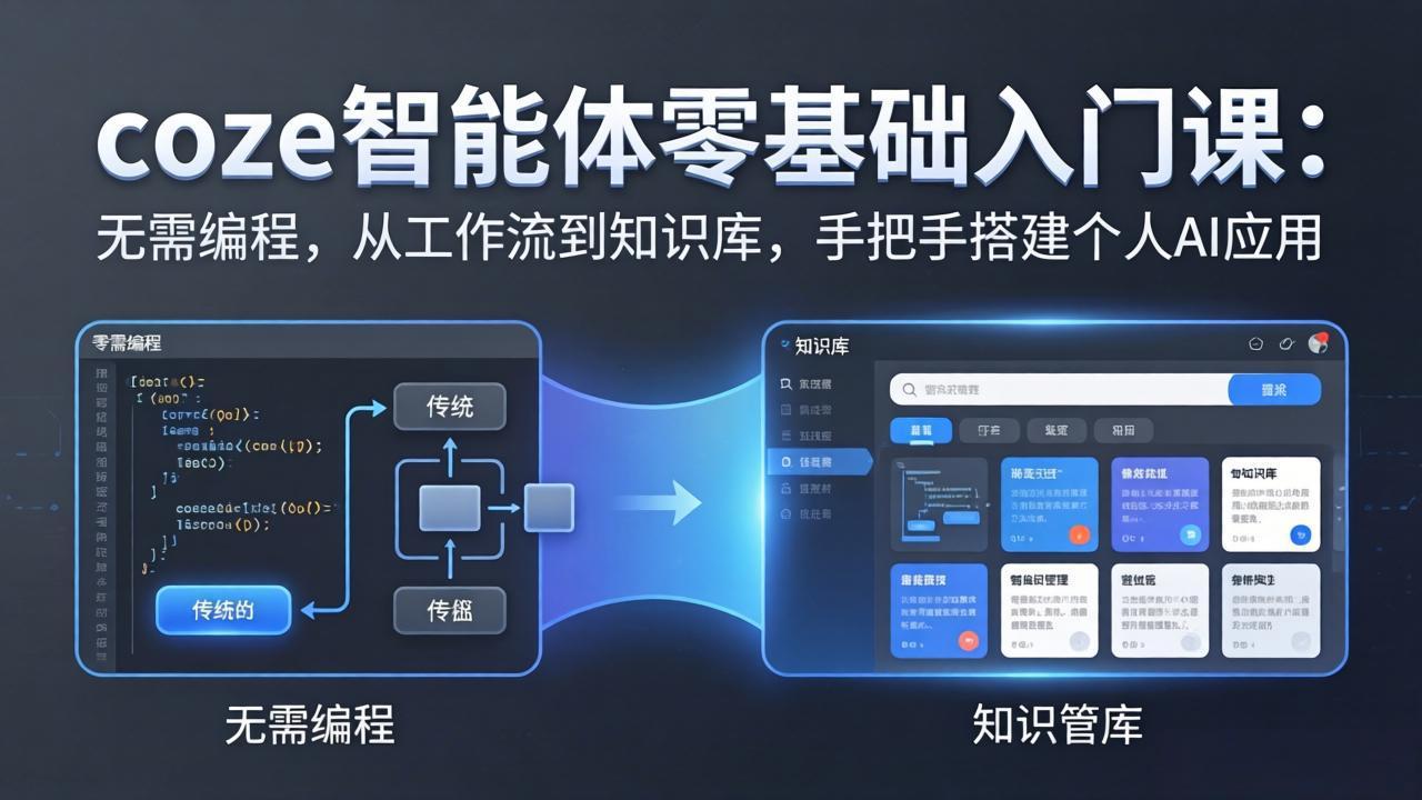 coze智能体零基础入门课：无需编程，从工作流到知识库，手把手搭建个人AI应用 - 项目资源网