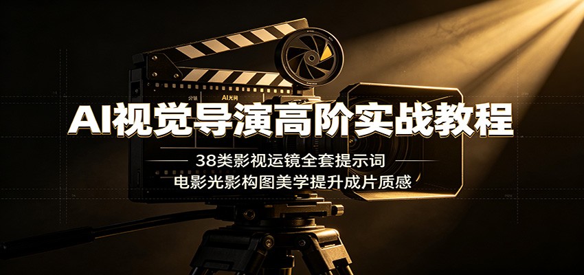 AI视觉导演高阶实战教程：38类影视运镜全套提示词，电影光影构图美学提升成片质感 - 项目资源网