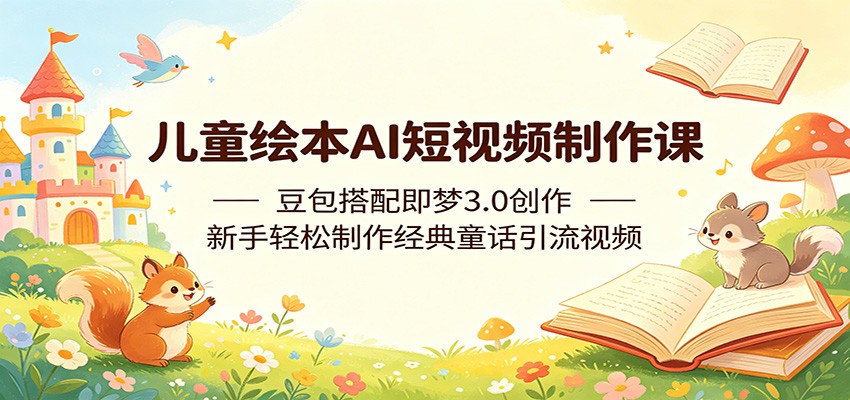 儿童绘本AI短视频制作课：豆包搭配即梦3.0创作，新手轻松制作经典童话引流视频 - 项目资源网