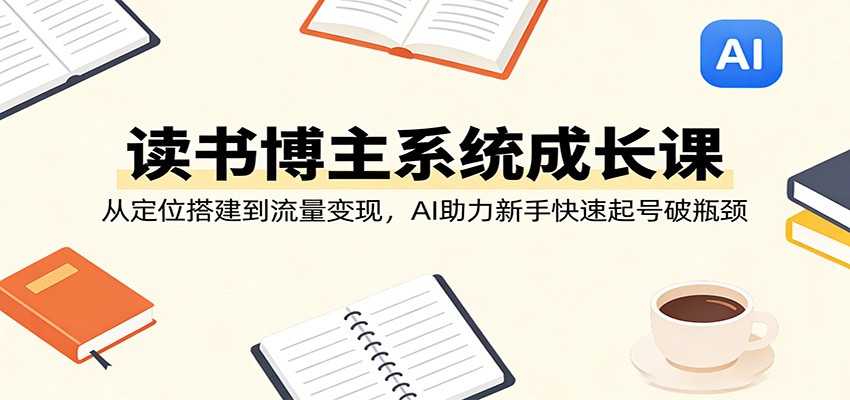 读书博主系统成长课：从定位搭建到流量变现，AI助力新手快速起号破瓶颈 - 项目资源网