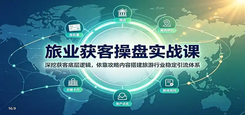 旅业获客操盘实战课：深挖获客底层逻辑，依靠攻略内容搭建旅游行业稳定引流体系 - 项目资源网