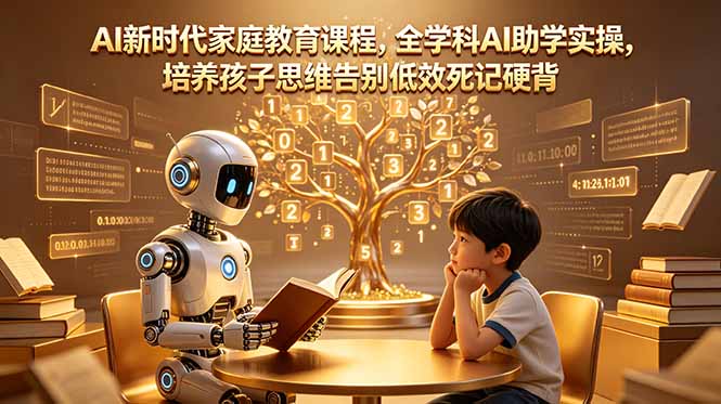 AI新时代家庭教育课程，全学科AI助学实操，培养孩子思维告别低效死记硬背 - 项目资源网