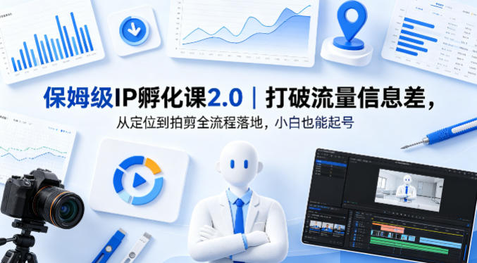 保姆级IP孵化课2.0｜打破流量信息差，从定位到拍剪全流程落地，小白也能起号 - 项目资源网