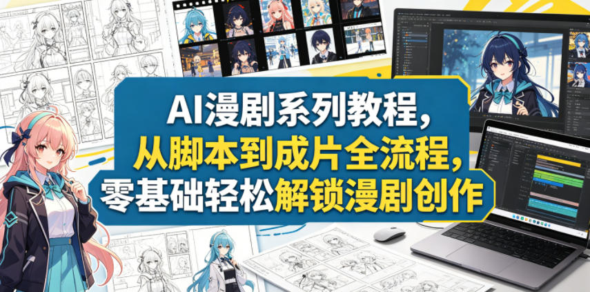 AI漫剧系列教程，从脚本到成片全流程，零基础轻松解锁漫剧创作 - 项目资源网