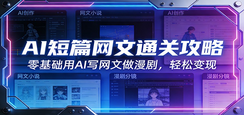 AI短篇网文通关攻略：零基础用AI写网文做漫剧，轻松变现 - 项目资源网